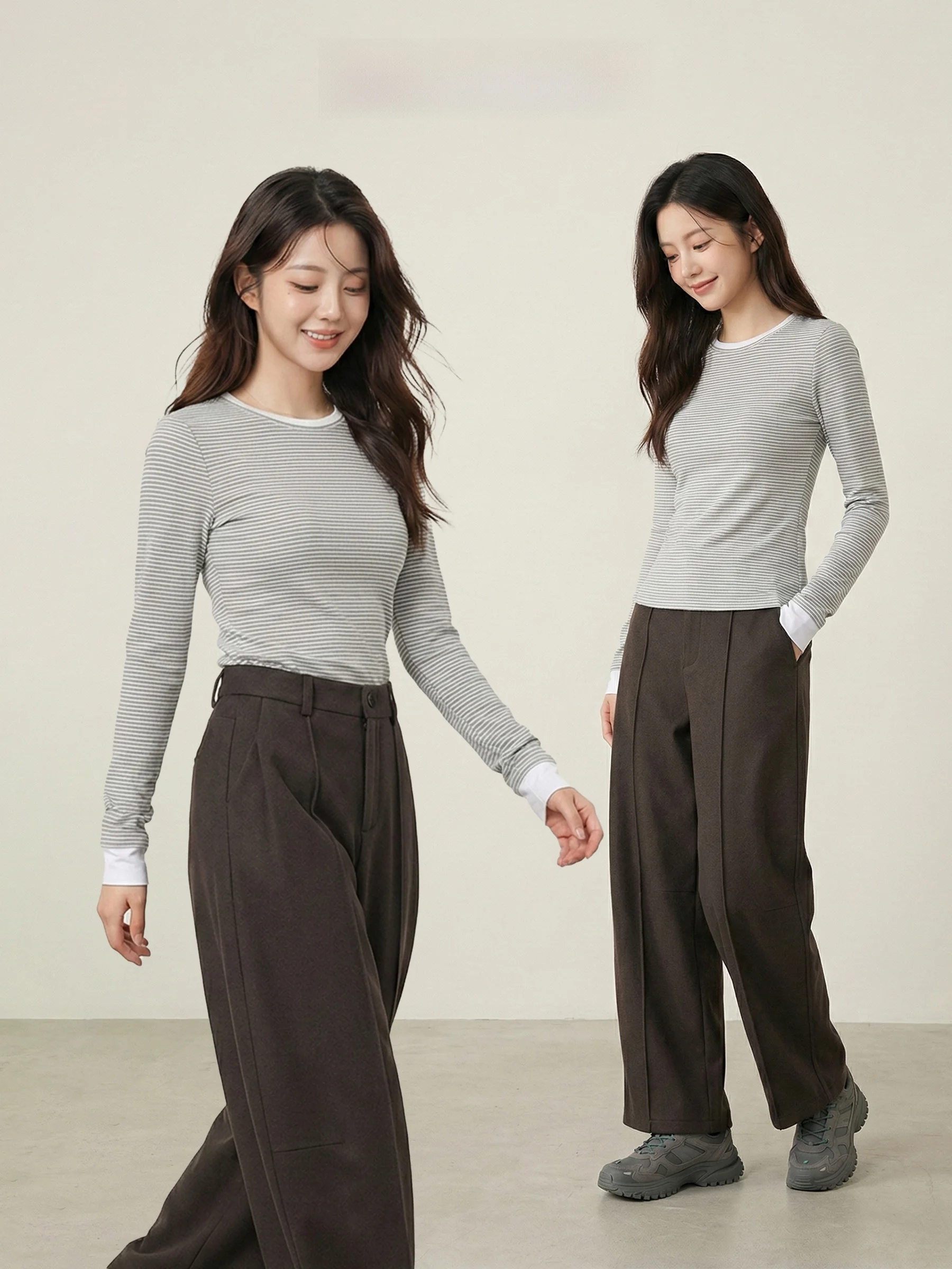 Женская приталенная футболка в полоску с длинным рукавом, новинка ранней весны, корейский стиль, маленький размер, красивый базовый топ
Женская приталенная футболка в полоску с длинным рукавом, новинка ранней весны, корейский стиль, маленький размер, красивый базовый топ