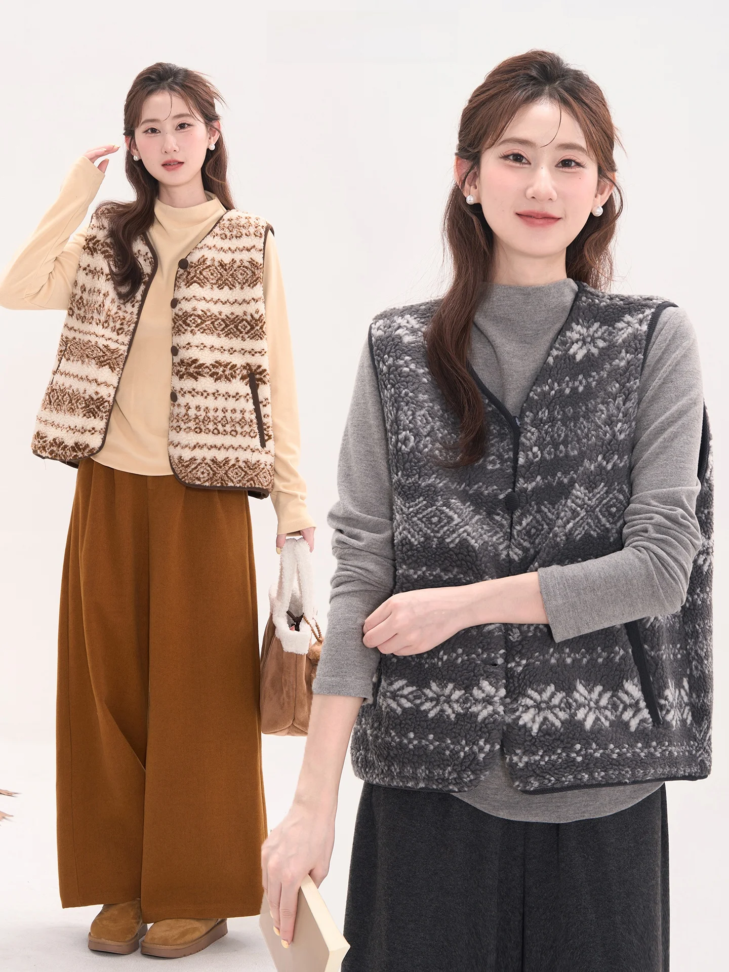 Heme Fair Isle Embroidered Lamb Fur Vest Women's Outerwear Thiened Commute Sle Regular Length Polyester 00%
Heme Fair Isle Embroidered Lamb Fur Vest Women's Outerwear Thiened Commute Sle Regular Length Polyester 00%