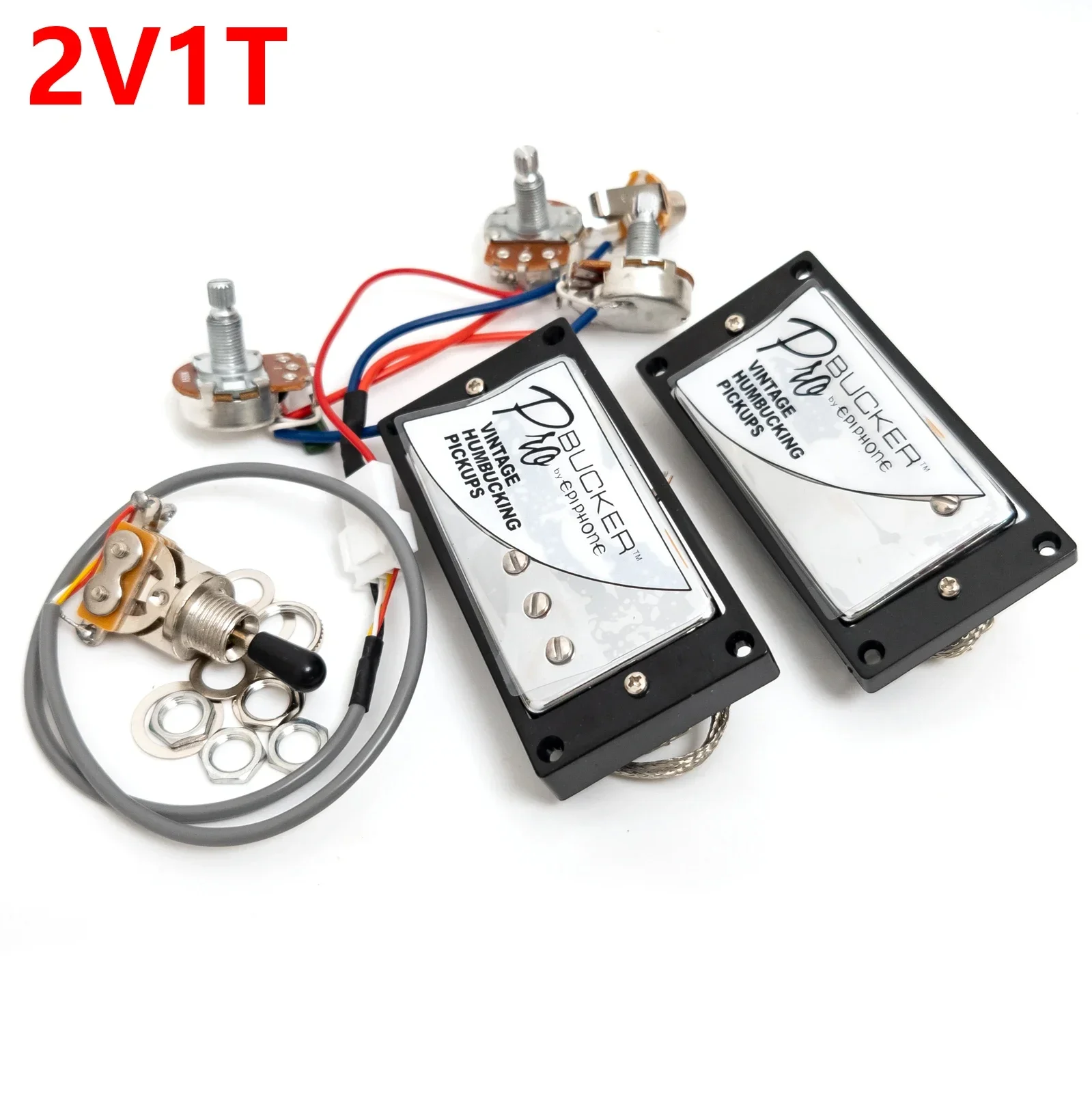 Guitar Humbucker Pickups Chrome Alnico V Bridge and Neck Pickups Set with 2C Wiring Harness for LP Electric Guitar
Guitar Humbucker Pickups Chrome Alnico V Bridge and Neck Pickups Set with 2C Wiring Harness for LP Electric Guitar