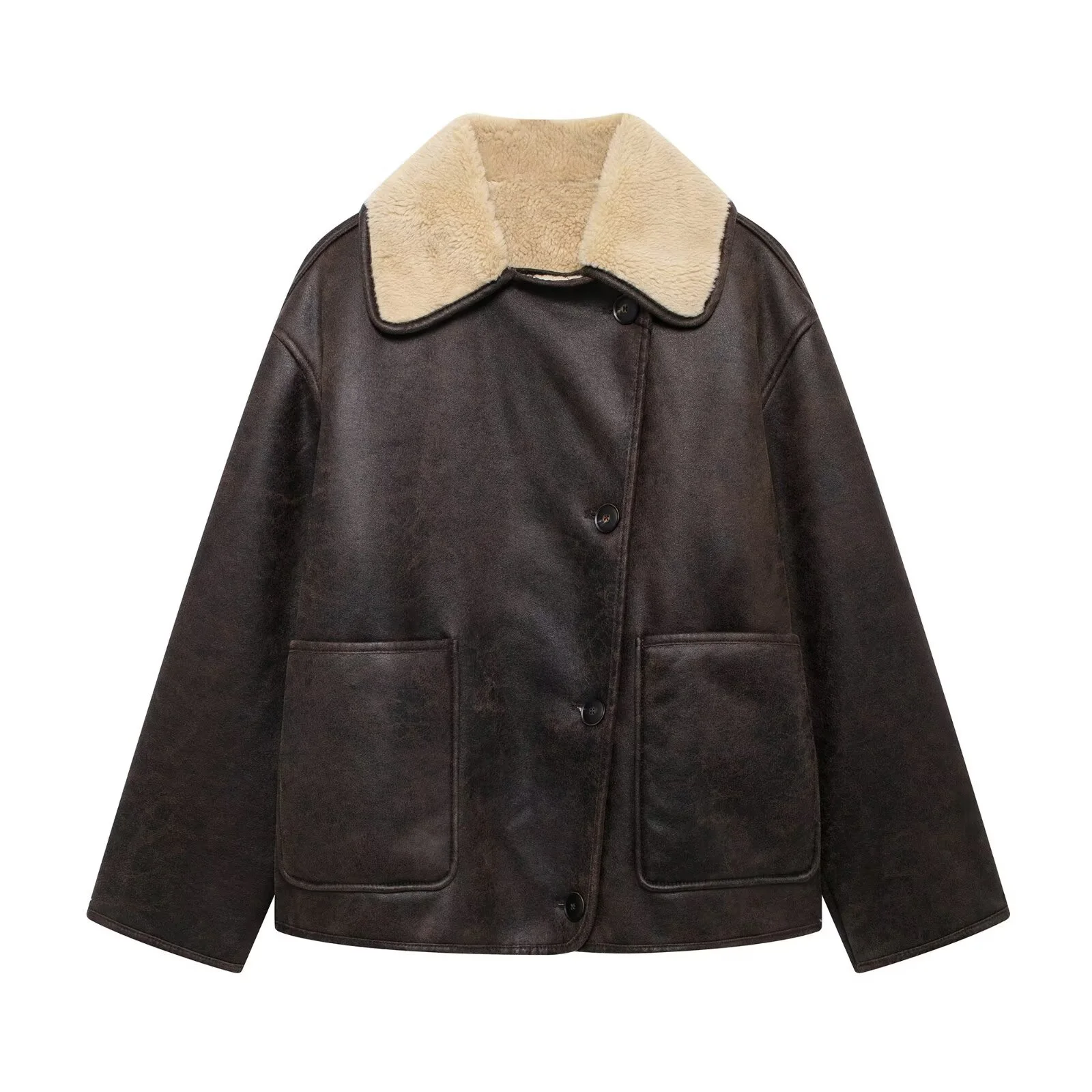 Women's new Autumn/Winter 2024 coat lapel single-breasted pockets to dress up commuter chic short leather jacket
Women's new Autumn/Winter 2024 coat lapel single-breasted pockets to dress up commuter chic short leather jacket