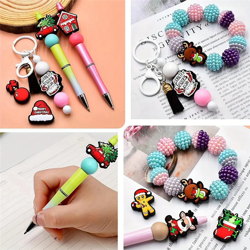 AED5-12Pcs Merry Christmas Silicone Beads Xmas Santa Claus Mixed Loose For Christmas DIY Crafts Pen Keychain
AED5-12Pcs Merry Christmas Silicone Beads Xmas Santa Claus Mixed Loose For Christmas DIY Crafts Pen Keychain