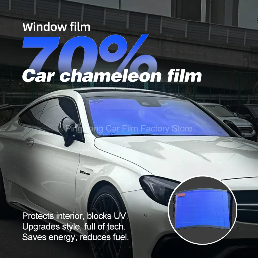 Width 100cm 70% Blue Chameleon Film Car Window Tint Chanage Glass Sticker High Insulation Car Windshield Tint Film
Width 100cm 70% Blue Chameleon Film Car Window Tint Chanage Glass Sticker High Insulation Car Windshield Tint Film