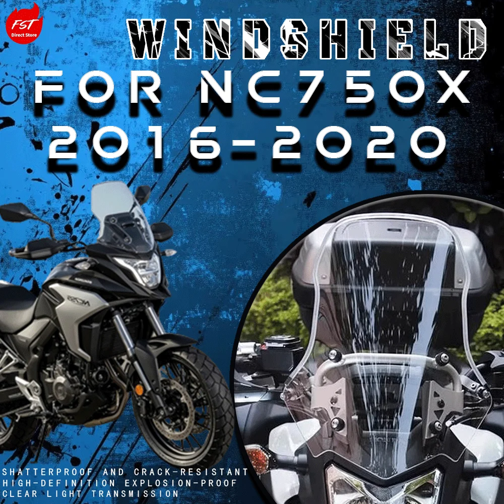 480mm Heightened Front Windshield for NC750X 2016-2020 Motorcycle
480mm Heightened Front Windshield for NC750X 2016-2020 Motorcycle