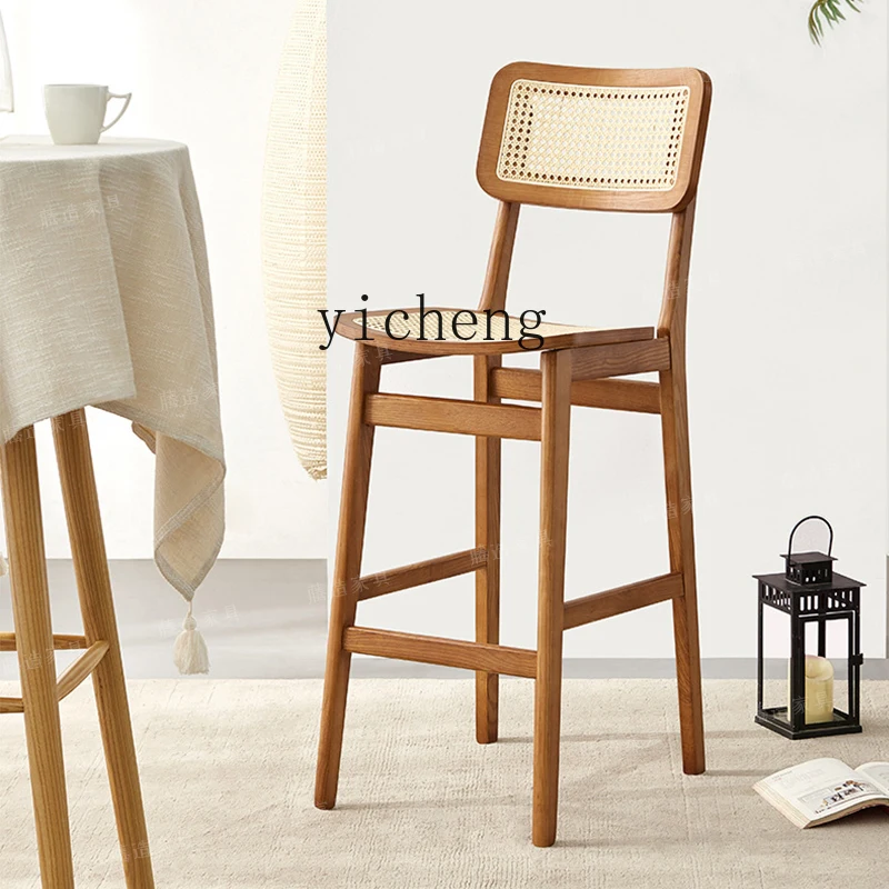 LX High Bar Chair with Solid Wood Frame and Rattan Decoration for Homestays and Bars
LX High Bar Chair with Solid Wood Frame and Rattan Decoration for Homestays and Bars
