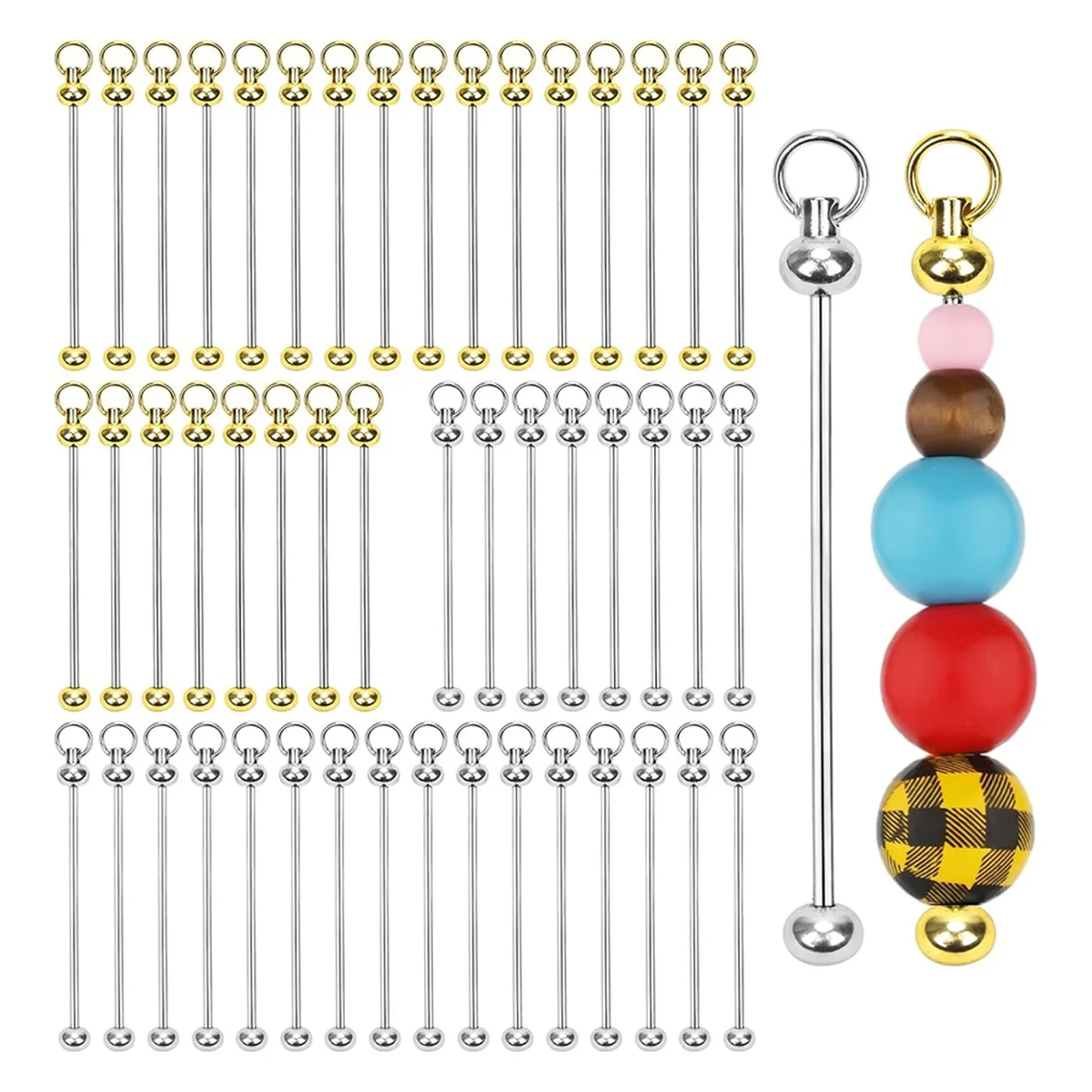 AB72-50pcs Blank Beadable Keychain Bars, Metal Bead Keychain Bar Charms Detachable Key Chain Making for Craft Pendant A
AB72-50pcs Blank Beadable Keychain Bars, Metal Bead Keychain Bar Charms Detachable Key Chain Making for Craft Pendant A