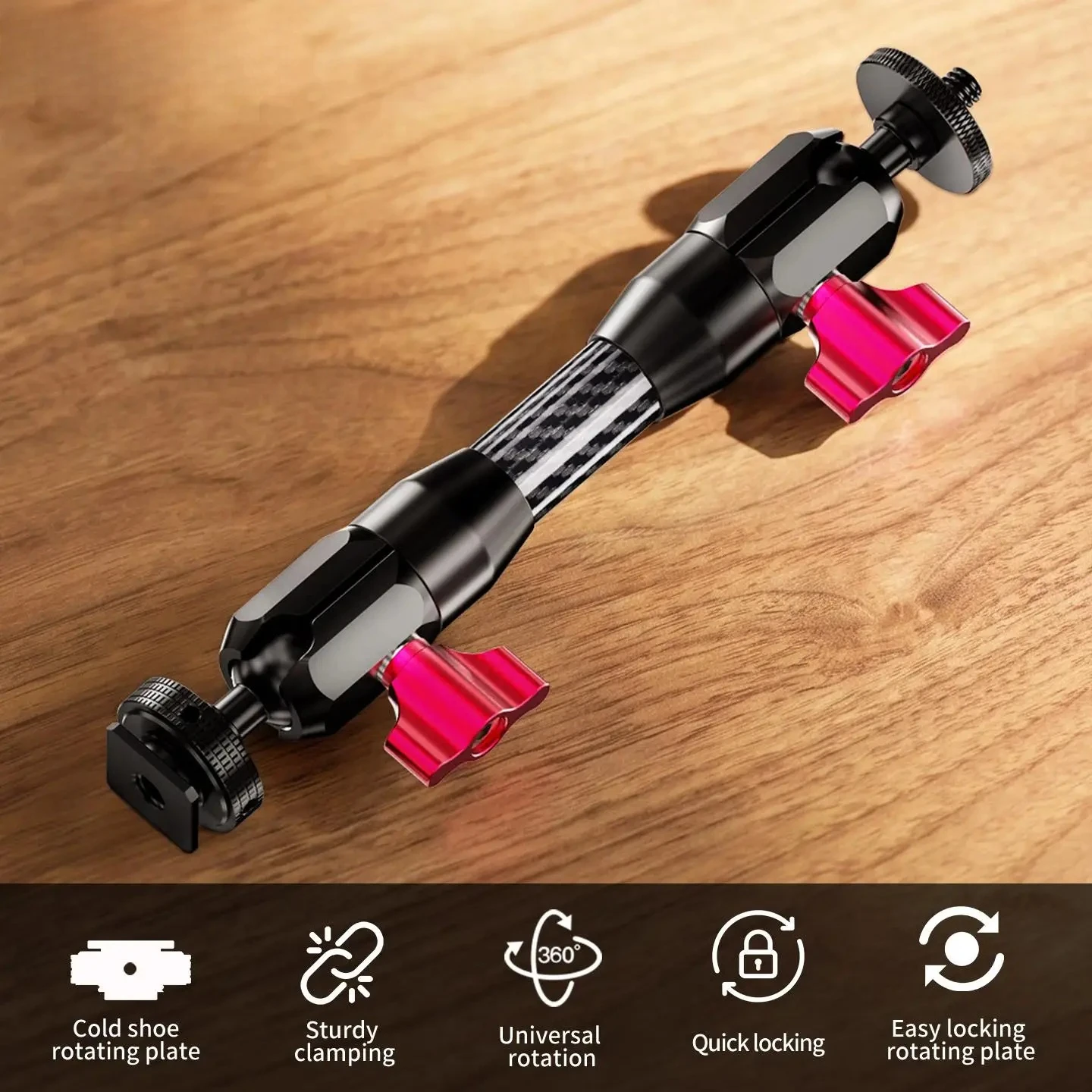 Dual Ballhead 1/4 Screw to Cold Shoe Mount Magic Arm Aluminum Glass Fiber Extension Arm for Camera Monitor Fill Light Crab Clamp
Dual Ballhead 1/4 Screw to Cold Shoe Mount Magic Arm Aluminum Glass Fiber Extension Arm for Camera Monitor Fill Light Crab Clamp