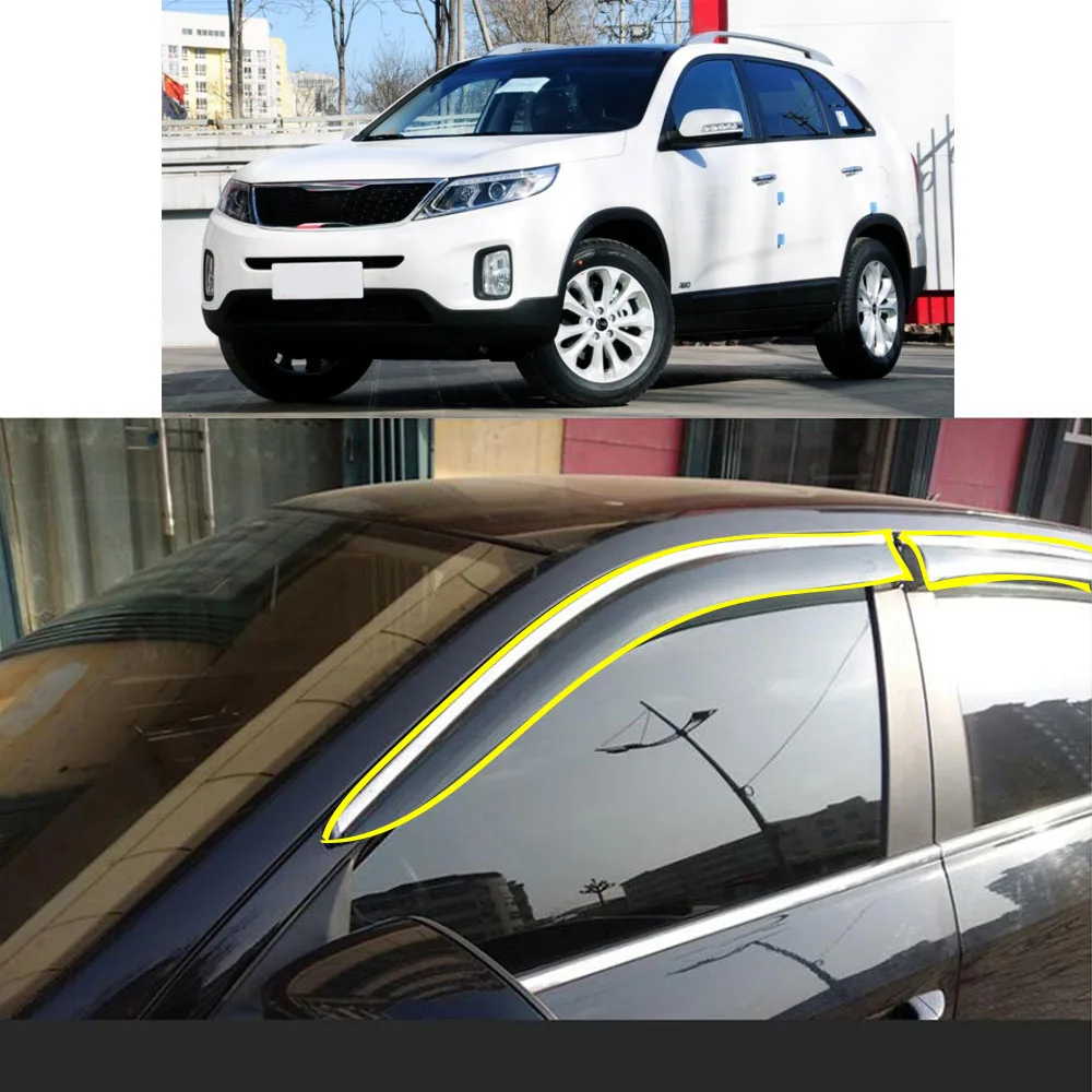 Car Body Styling Sticker Plastic Window Glass Wind Visor Rain/Sun Guard Vent Parts For KIA Sorento 2009 2010 2011 2012 2013 2014
Car Body Styling Sticker Plastic Window Glass Wind Visor Rain/Sun Guard Vent Parts For KIA Sorento 2009 2010 2011 2012 2013 2014