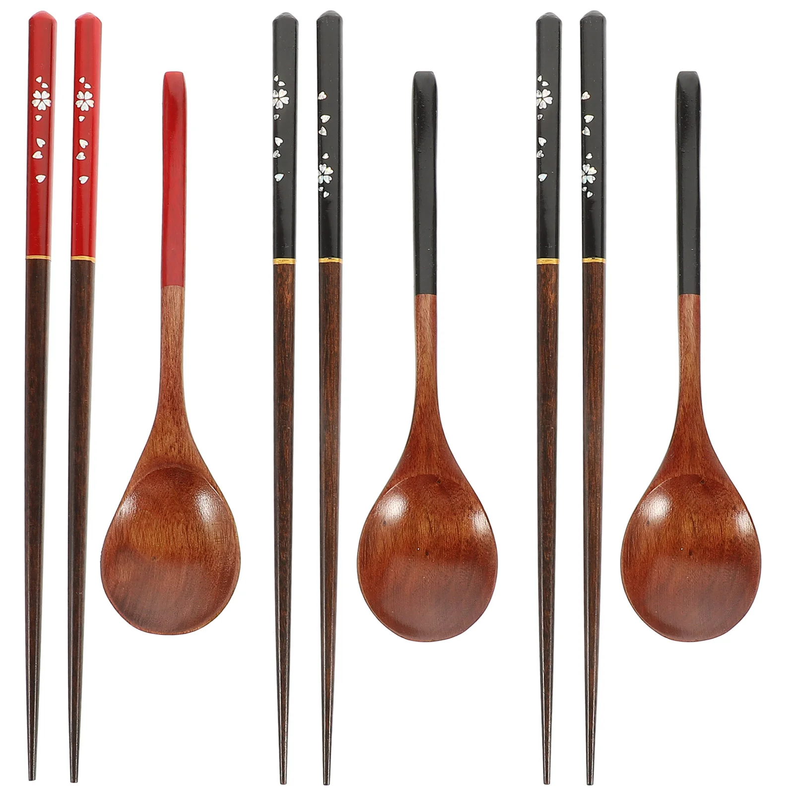 3 Sets Wooden Spoon Chopsticks 2 Black 2 Red Reusable Travel Utensils Japanese Tableware Set Picnic Home
3 Sets Wooden Spoon Chopsticks 2 Black 2 Red Reusable Travel Utensils Japanese Tableware Set Picnic Home