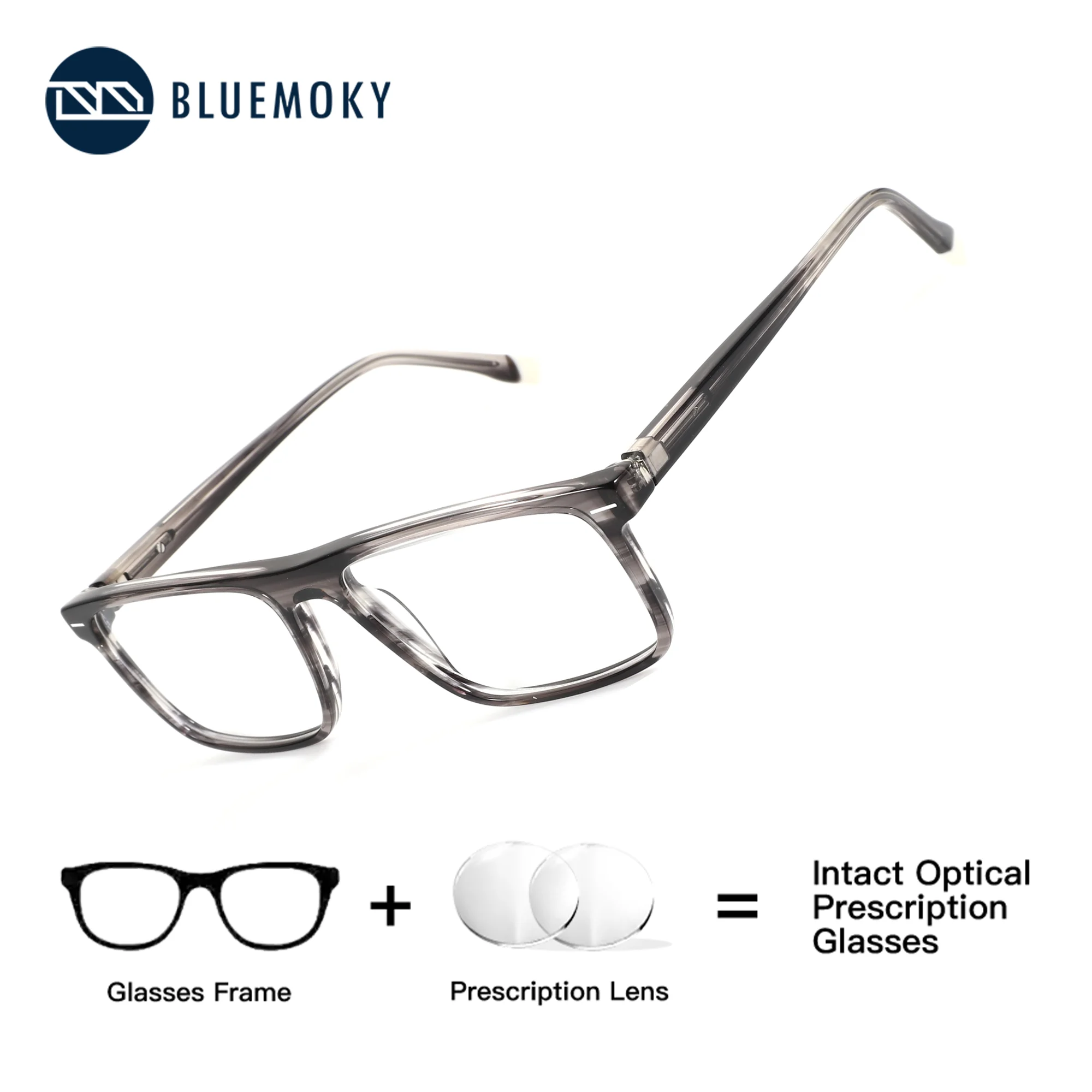 BLUEMOKY (L Size) Square Acetate Prescription Glasses Anti Blue Light Photochromic Men's Medical Degree Progressive Eyeglasses
BLUEMOKY (L Size) Square Acetate Prescription Glasses Anti Blue Light Photochromic Men's Medical Degree Progressive Eyeglasses