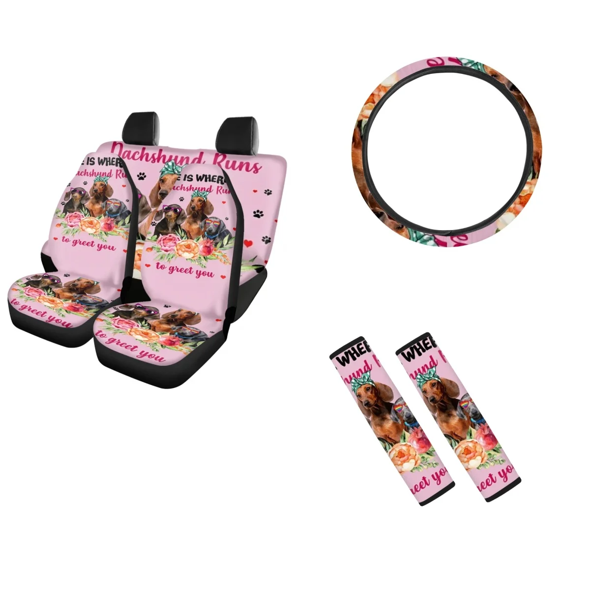 Lovely Cartoon Dog Vehicle Seat Covers Front Back Seat Detail Styling Automotive Seat Belt Pads Steering Wheel Cover for Women
Lovely Cartoon Dog Vehicle Seat Covers Front Back Seat Detail Styling Automotive Seat Belt Pads Steering Wheel Cover for Women