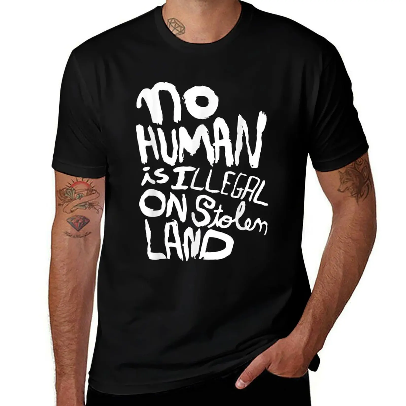 No Human Is Illegal On Stolen Land T-Shirt t shirts for man graphic tees man t shirt graphic T-Shirt
No Human Is Illegal On Stolen Land T-Shirt t shirts for man graphic tees man t shirt graphic T-Shirt