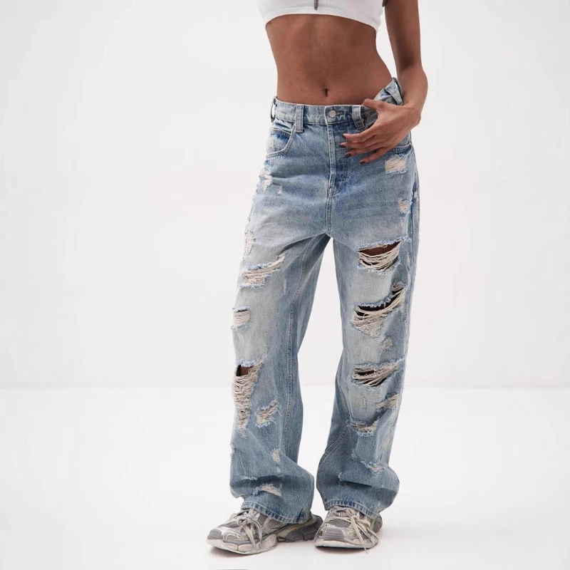 2025 Autumn New Retro High Street Straight Tube Outdated Perforated Jeans for Women
2025 Autumn New Retro High Street Straight Tube Outdated Perforated Jeans for Women