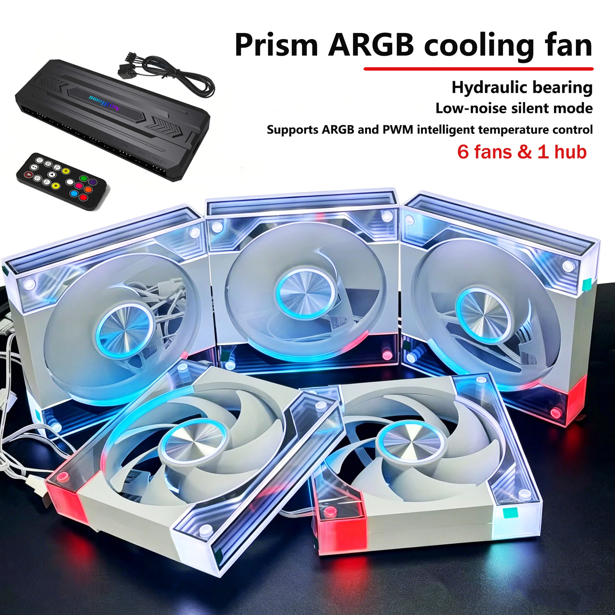 Computer cooling fan kit, 6 ARGB fans + 1 dual 10-port ARGB + PWM hub. The hub does not include a battery.
Computer cooling fan kit, 6 ARGB fans + 1 dual 10-port ARGB + PWM hub. The hub does not include a battery.