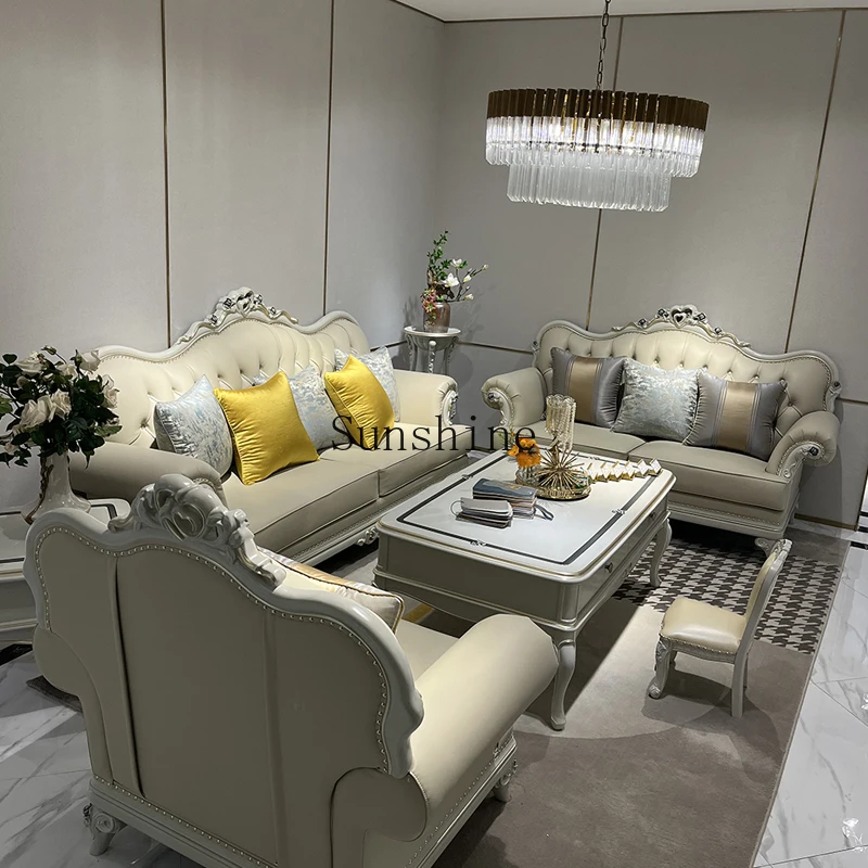 European solid wood sofa combination luxury living room villa furniture light luxury fashion size apartment
European solid wood sofa combination luxury living room villa furniture light luxury fashion size apartment