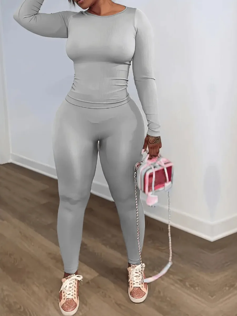 LW BASICS Two Pieces Sports Suits Plain Rib Knit 2pcs Matching Outfits Casual Long Sleeve Skinny Elasticity Two-piece Pants Set
LW BASICS Two Pieces Sports Suits Plain Rib Knit 2pcs Matching Outfits Casual Long Sleeve Skinny Elasticity Two-piece Pants Set
