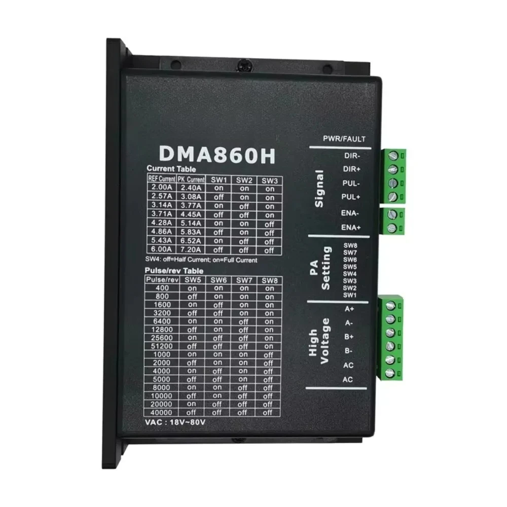Leadshine DMA860H controlador pasos DSP controlador micropas AC18 ~ 80V DC24-80V 2 fases
Leadshine DMA860H controlador pasos DSP controlador micropas AC18 ~ 80V DC24-80V 2 fases