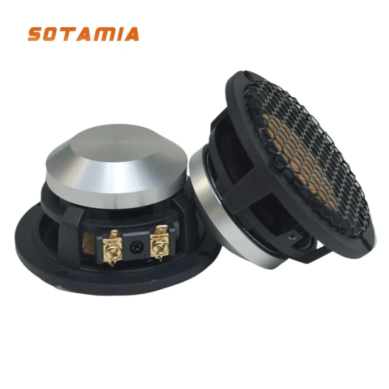 SOTAMIA 2Pcs 3.5 Inch Midrange Power Aduio Speaker 4 Ohm 30W Hifi Music Mid Frequency Three Way Audio Modification and Upgrade
SOTAMIA 2Pcs 3.5 Inch Midrange Power Aduio Speaker 4 Ohm 30W Hifi Music Mid Frequency Three Way Audio Modification and Upgrade