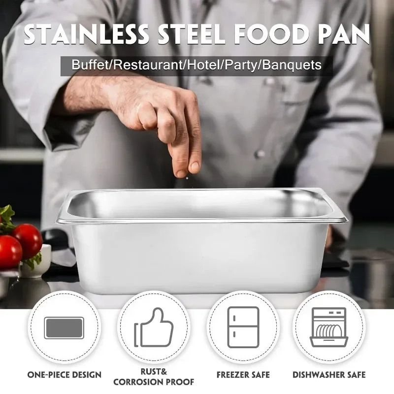 Tool 10 Pack Hotel Pans Stainless Steel Steam Table Pan 1/3 Size, 0.8 mm Thick Steam Pan Anti Jam Guaranteed Authentic.
Tool 10 Pack Hotel Pans Stainless Steel Steam Table Pan 1/3 Size, 0.8 mm Thick Steam Pan Anti Jam Guaranteed Authentic.