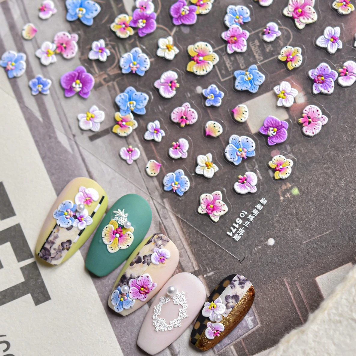 Embossed Vivid Coloured Flower Garden Petal Jelly Lifelike Floral Butterfly Delicate Nail Art Decoration Sticker Manicure Decals 
Embossed Vivid Coloured Flower Garden Petal Jelly Lifelike Floral Butterfly Delicate Nail Art Decoration Sticker Manicure Decals