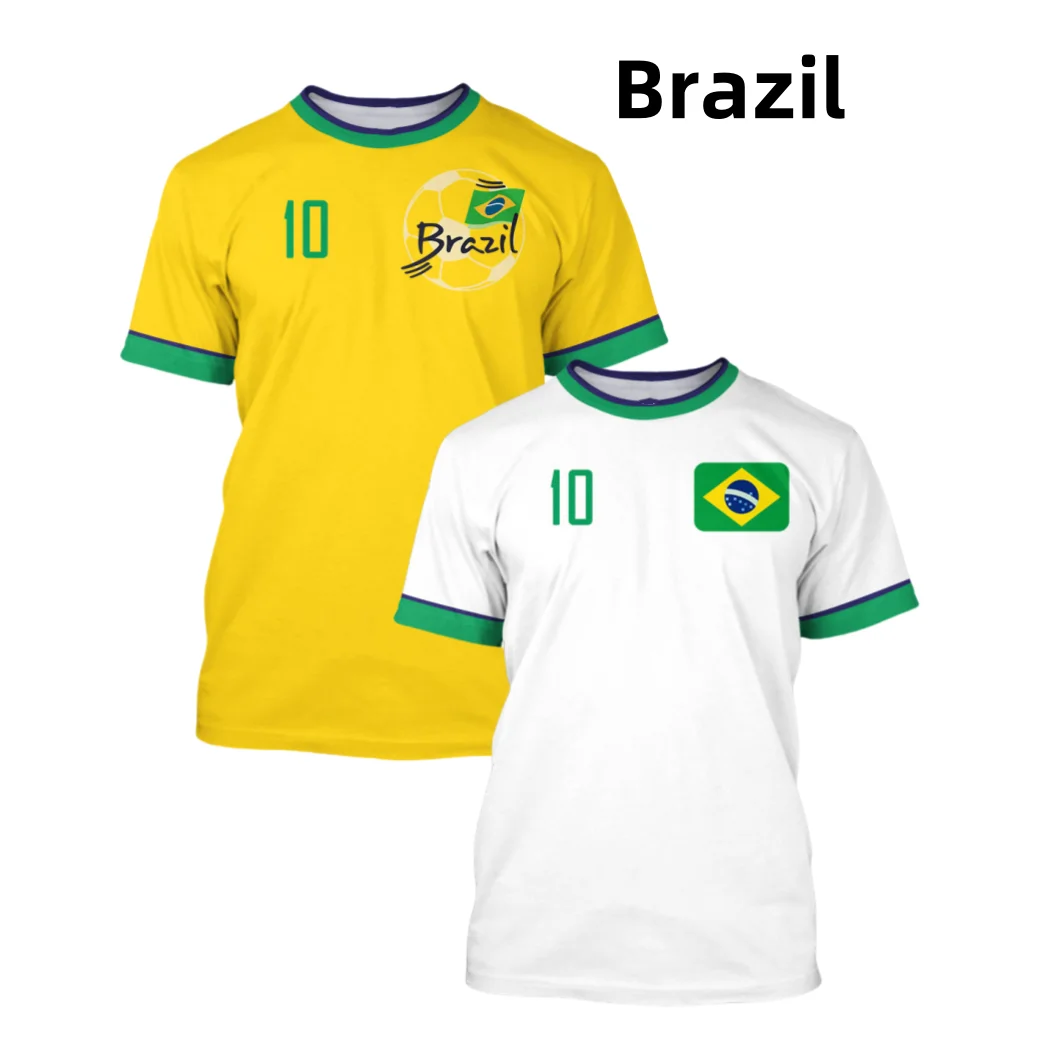 Brazilian Football Sportswear Outdoor Running Fitness T-shirt Fashion O-neck Men's and Women's T-shirt Motorcycle Quick Drying
Brazilian Football Sportswear Outdoor Running Fitness T-shirt Fashion O-neck Men's and Women's T-shirt Motorcycle Quick Drying