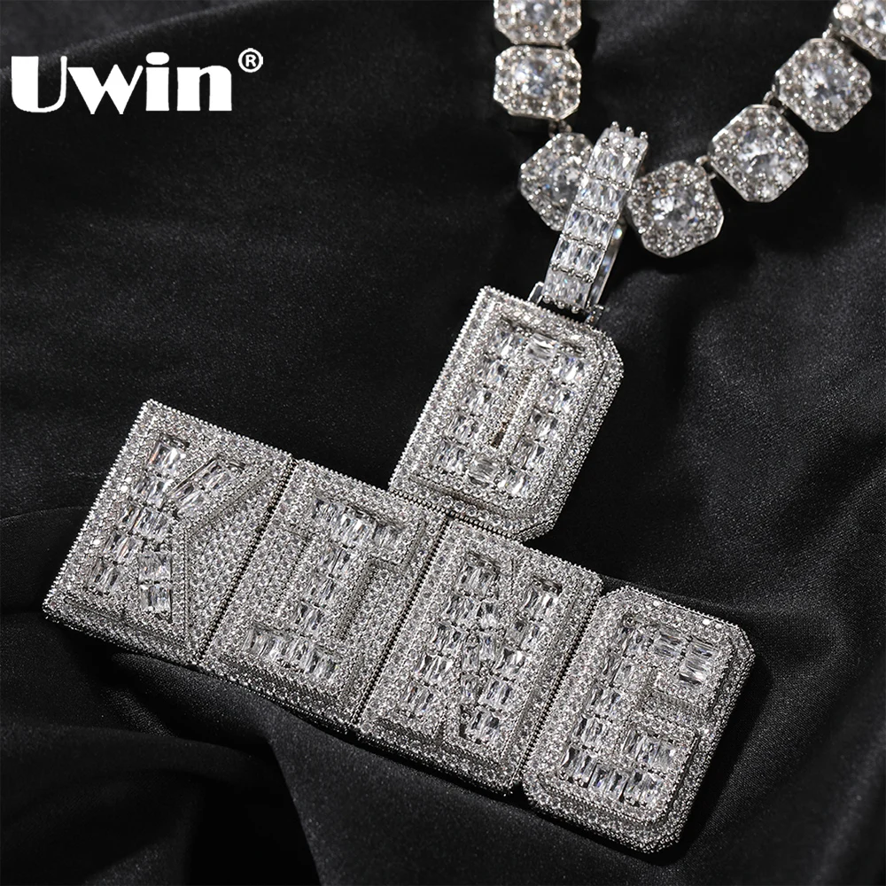 UWIN Customized Name necklaces for Men Iced Out Baguettecz Custom Letters Pendant Fashion Jewelry for Gift
UWIN Customized Name necklaces for Men Iced Out Baguettecz Custom Letters Pendant Fashion Jewelry for Gift