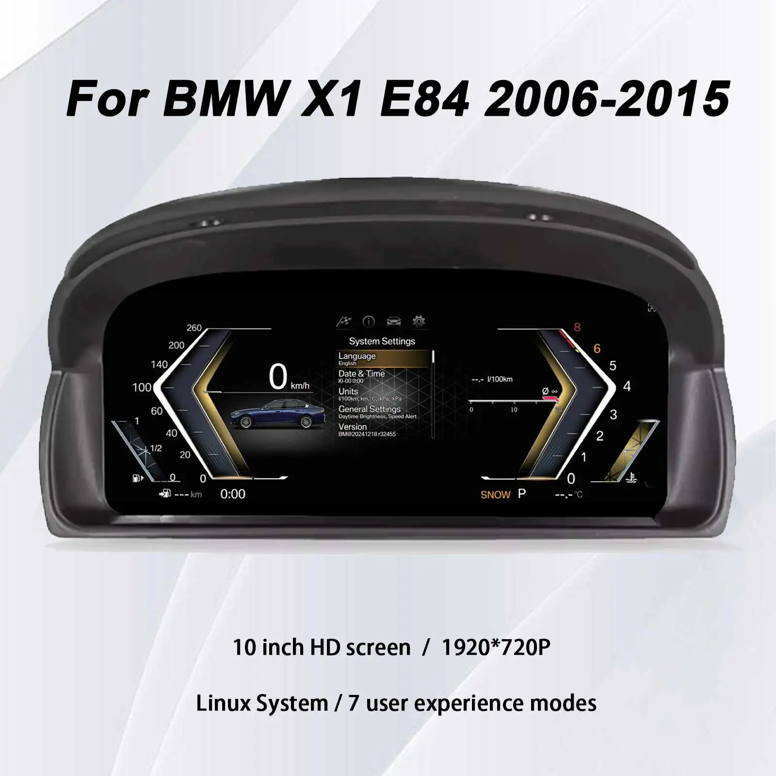 10-дюймовая цифровая приборная панель с контролем для BMW X1 E84 2006-2015, одометр, спидометр, приборная панель Plug-and-Play
10-дюймовая цифровая приборная панель с контролем для BMW X1 E84 2006-2015, одометр, спидометр, приборная панель Plug-and-Play