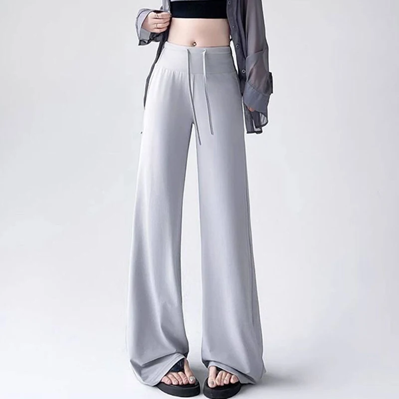 Ice Silk Sunproof Straight Pants Women 2026 Summer Thin High Waist Casual Pants Woman Lace Up Yoga Fitness Sweatpants Female
Ice Silk Sunproof Straight Pants Women 2026 Summer Thin High Waist Casual Pants Woman Lace Up Yoga Fitness Sweatpants Female