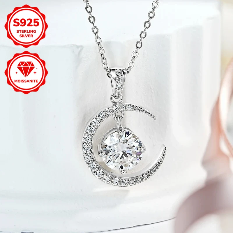 1PC 0.5 Carat S925 Silver Crescent Moon Necklace, Niche Design, Exquisite Pendant Necklace, for Lady & Gentle, Daily Accessory.
1PC 0.5 Carat S925 Silver Crescent Moon Necklace, Niche Design, Exquisite Pendant Necklace, for Lady & Gentle, Daily Accessory.