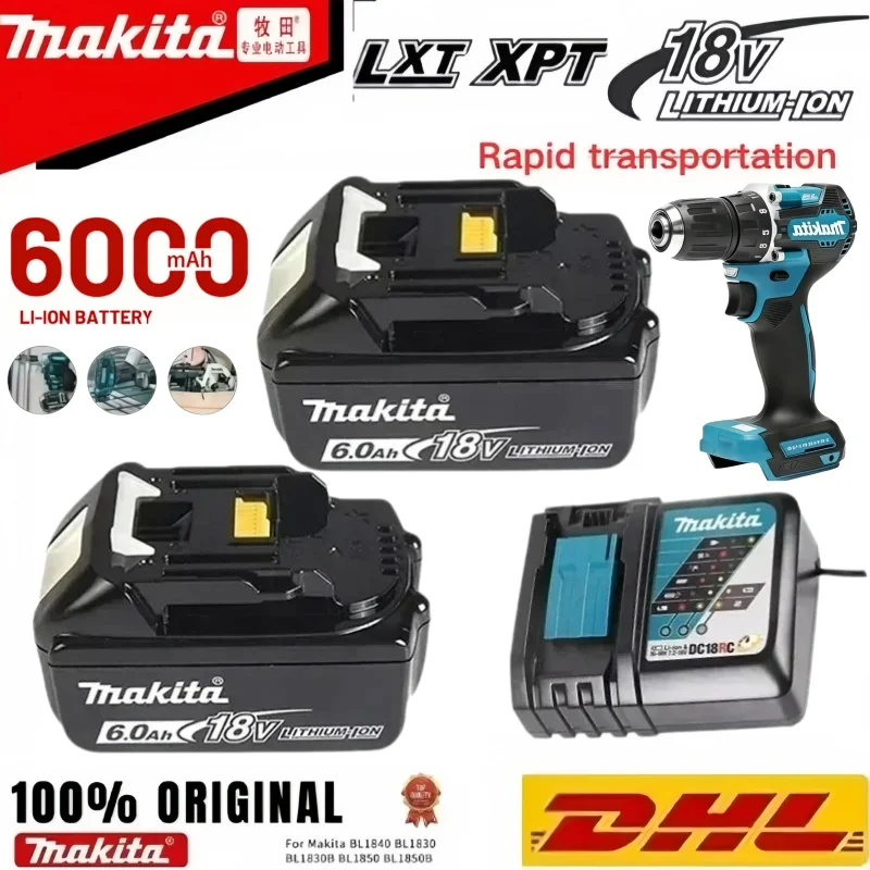 18V 6000mAh Rechargeable Lithium Battery Original Makita BL1860 BL1850 BL1840 BL1830 LXT 400 Cordless Power Tool Battery
18V 6000mAh Rechargeable Lithium Battery Original Makita BL1860 BL1850 BL1840 BL1830 LXT 400 Cordless Power Tool Battery