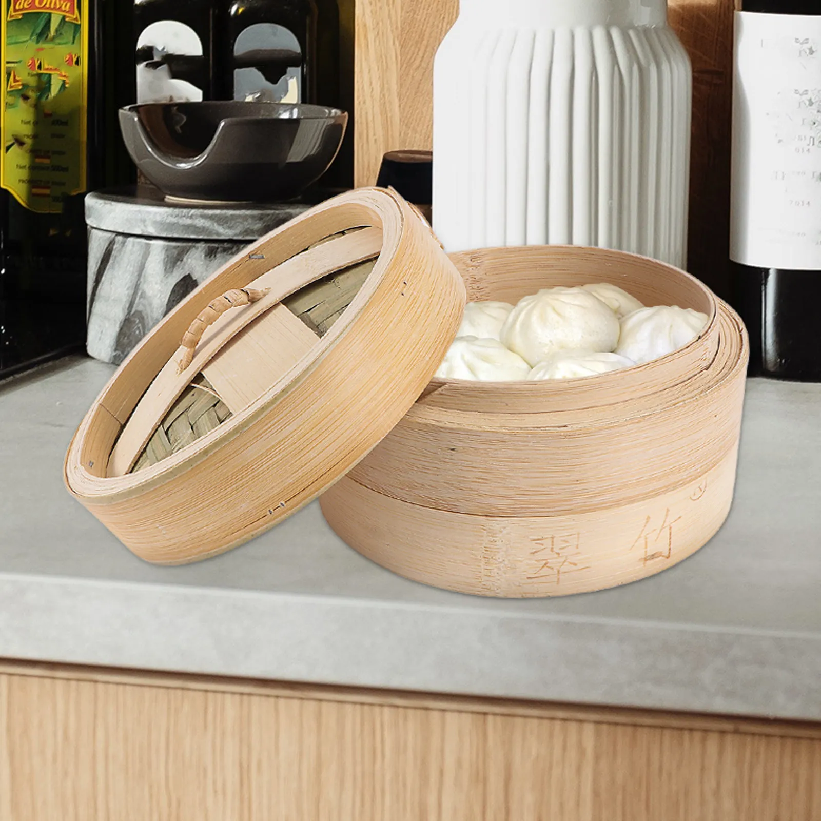 1Set Bamboo Steamer Basket Thick Material Heat Resistant Even Heat Distribution Steamer for Rice Eggs Vegetables Seafood
1Set Bamboo Steamer Basket Thick Material Heat Resistant Even Heat Distribution Steamer for Rice Eggs Vegetables Seafood