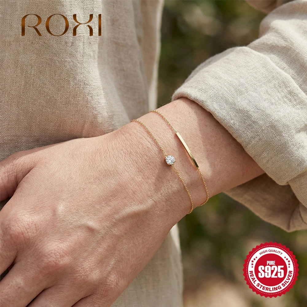 ROXI 925 Sterling Silver Dainty 18k Gold Plated Bracelet (Cross/Star/Moon//Link) Romantic Valentine's Day Jewelry For Women Gift
ROXI 925 Sterling Silver Dainty 18k Gold Plated Bracelet (Cross/Star/Moon//Link) Romantic Valentine's Day Jewelry For Women Gift