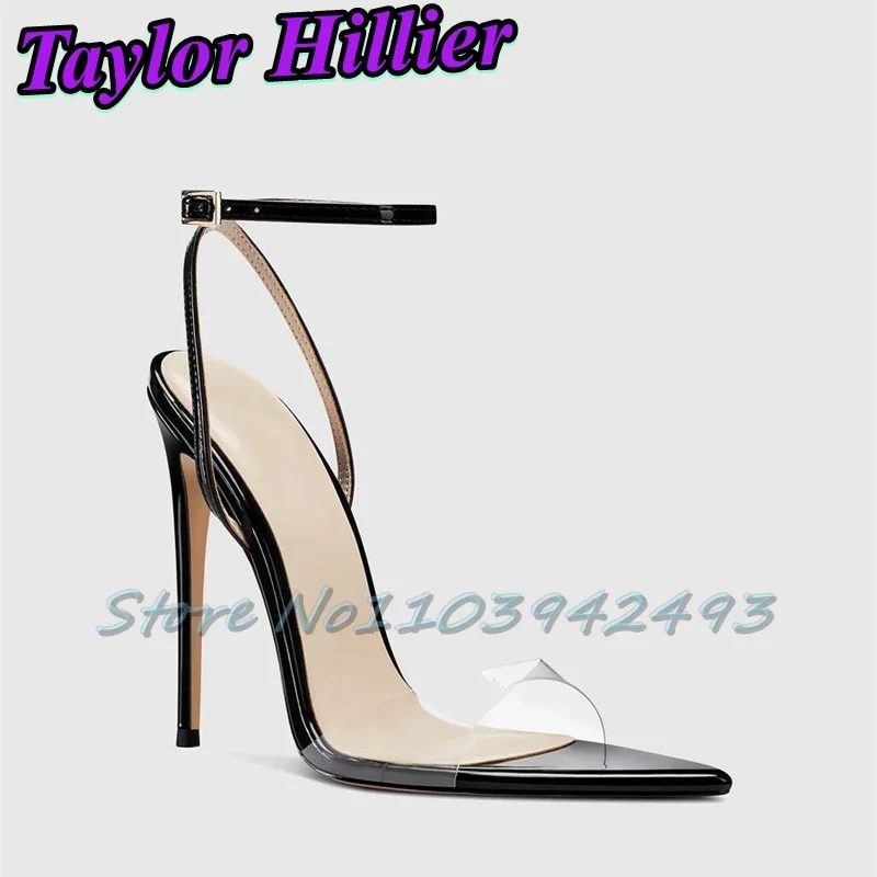 Transparent Pvc Heels Pointed Toe One Strap Heeled Sandals Shallow Metal Buckle Shoes Women Designer Luxury Sandalias De Mujer
Transparent Pvc Heels Pointed Toe One Strap Heeled Sandals Shallow Metal Buckle Shoes Women Designer Luxury Sandalias De Mujer