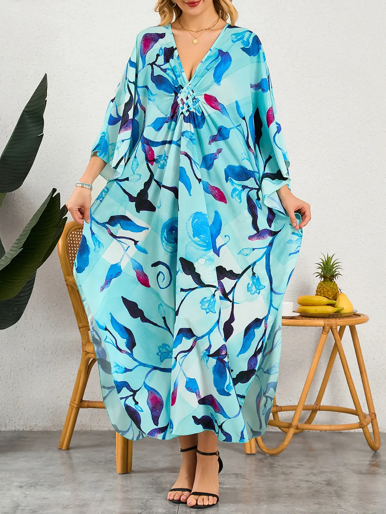 Kaftan Dress for Women,Plus Size Hawaiian Batwing Sleeve Beach Cover Up Summer Swimsuit Dresses
Kaftan Dress for Women,Plus Size Hawaiian Batwing Sleeve Beach Cover Up Summer Swimsuit Dresses
