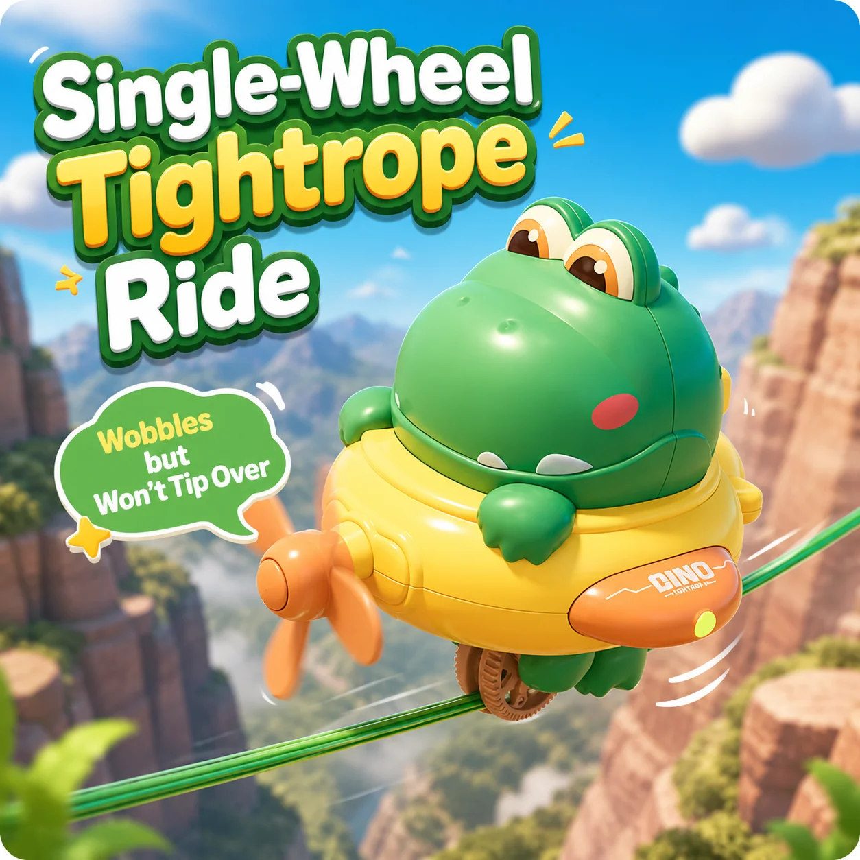 Dinosaur Balance Car Single Wheel Tightrope Walking Toy with LED Lights for Kids, Cute Wobble Dino Vehicle USB Rechargeable
Dinosaur Balance Car Single Wheel Tightrope Walking Toy with LED Lights for Kids, Cute Wobble Dino Vehicle USB Rechargeable