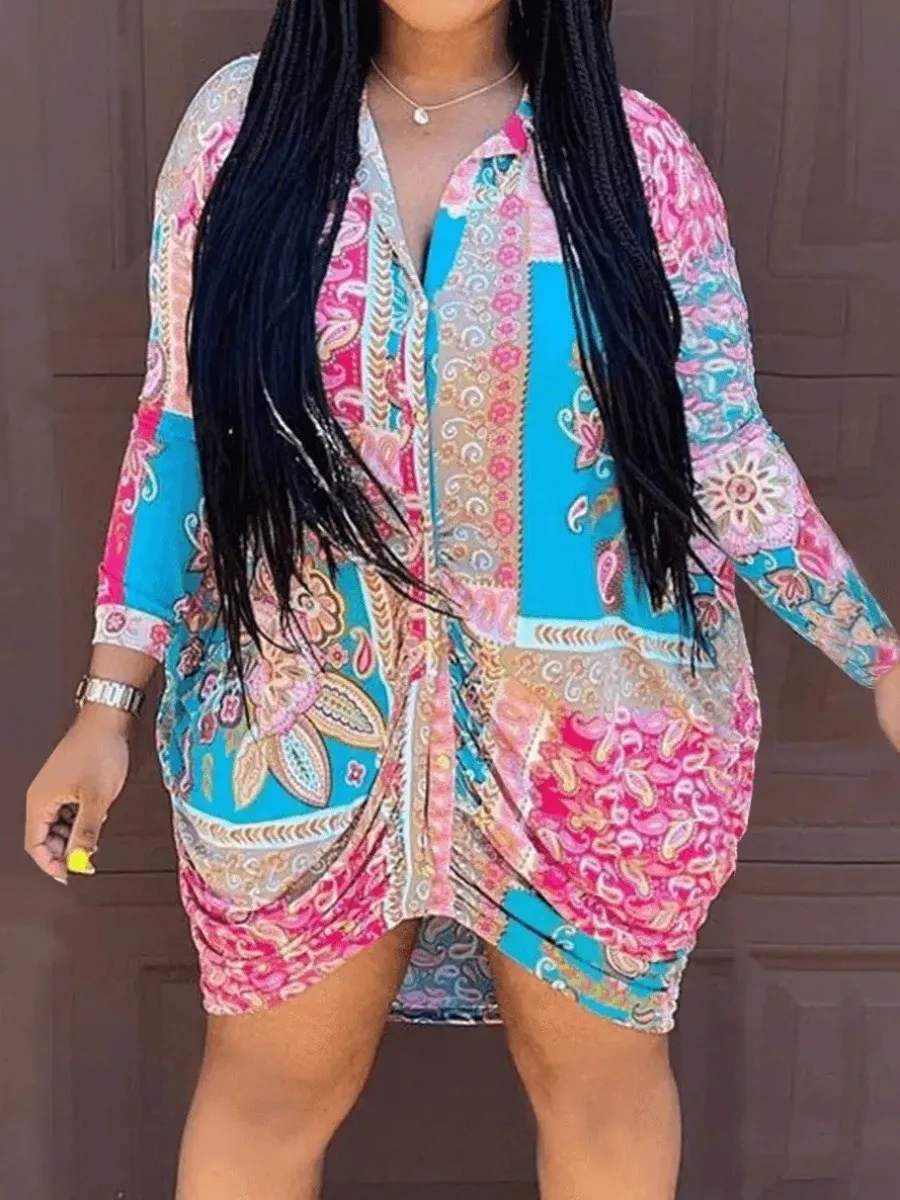 LW Plus Size Paisley Print Shirt Dress Women Shirt Dress Loose Half Sleeve O Neck Mini African Femal Big Size Casual dress
LW Plus Size Paisley Print Shirt Dress Women Shirt Dress Loose Half Sleeve O Neck Mini African Femal Big Size Casual dress