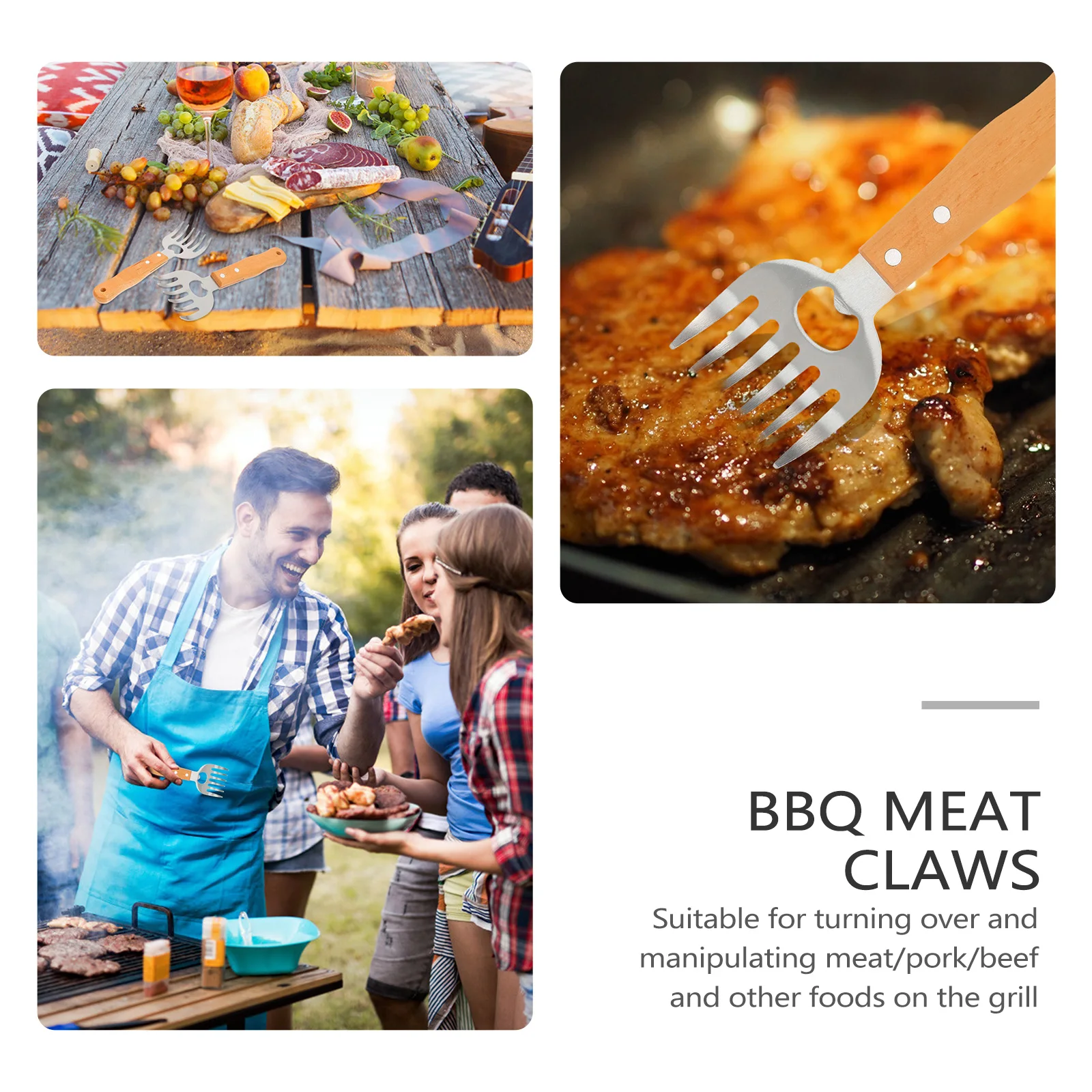 2pcs Bear Claw Meat Tearing BBQ Shredder Forks Stainless Steel Handlers Long Handle NonSlip HeatResistant Kitchen Barbecue Tools
2pcs Bear Claw Meat Tearing BBQ Shredder Forks Stainless Steel Handlers Long Handle NonSlip HeatResistant Kitchen Barbecue Tools