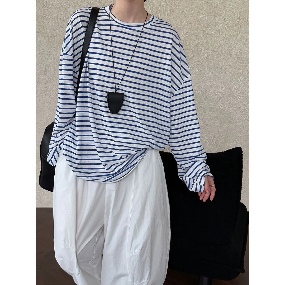 Lazy Loose Striped Long Sleeve Tunic for Women, New Autumn Collection, Versatile Base Top 2025.
Lazy Loose Striped Long Sleeve Tunic for Women, New Autumn Collection, Versatile Base Top 2025.