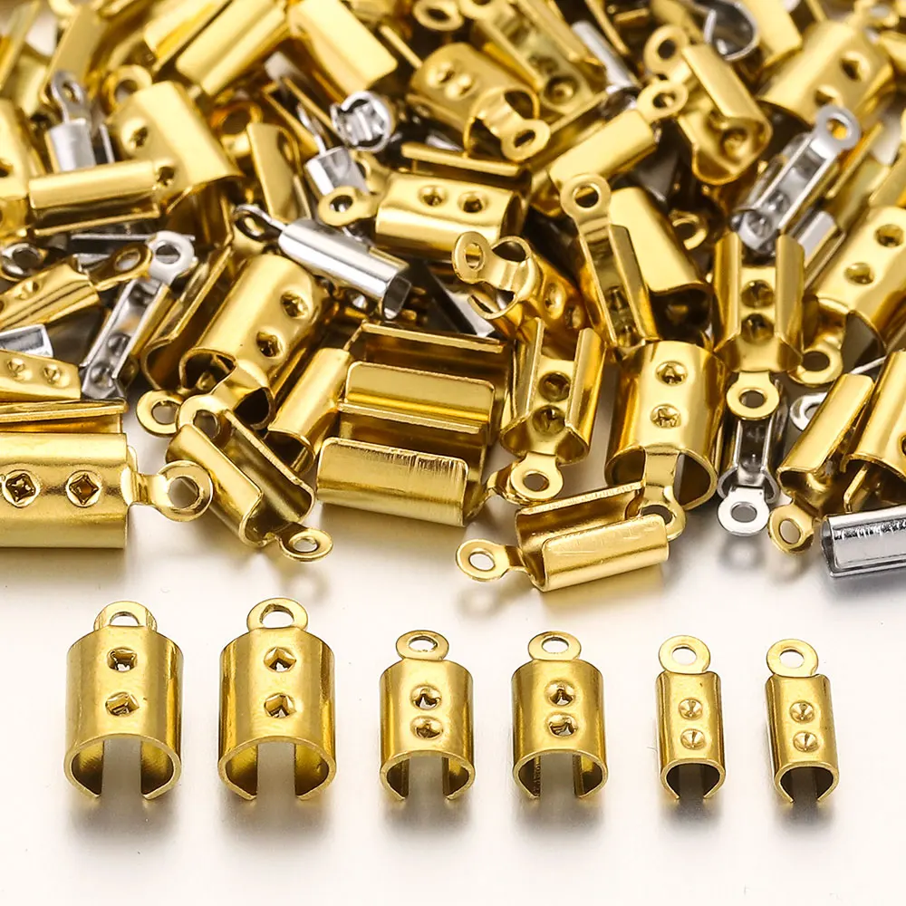 50pcs Stainless Crimp End Beads Caps Leather Cord Clip Tip Fold Crimp Bead Bracelet Connectors for Jewelry Making Bulk Wholesale
50pcs Stainless Crimp End Beads Caps Leather Cord Clip Tip Fold Crimp Bead Bracelet Connectors for Jewelry Making Bulk Wholesale