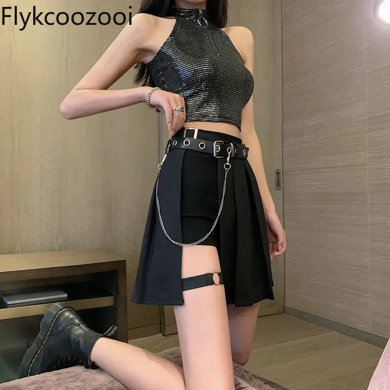Girls Y2k Sequins Zipper Off-shoulder Tank Crop Top Women Empire-waisted Pleated Spliced Irregular Skirt Summer Premium Suit
Girls Y2k Sequins Zipper Off-shoulder Tank Crop Top Women Empire-waisted Pleated Spliced Irregular Skirt Summer Premium Suit