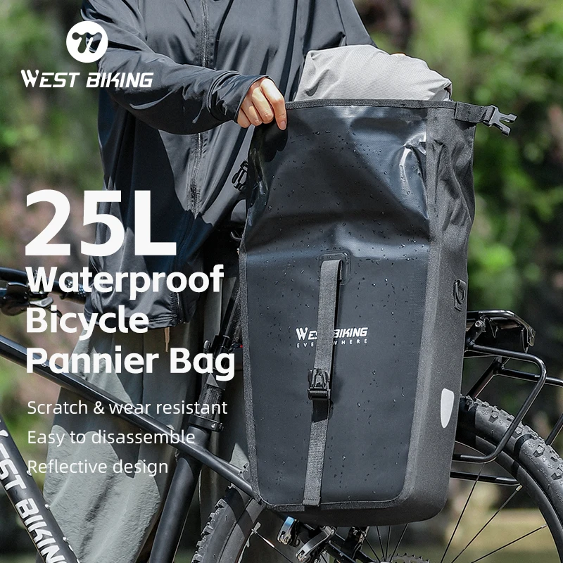 WEST BIKING Full Waterproof Bike Bag 25L Large Capacity Trunk Pannier Long Travel Double Side Bag Cycling Bag Bike Accessories
WEST BIKING Full Waterproof Bike Bag 25L Large Capacity Trunk Pannier Long Travel Double Side Bag Cycling Bag Bike Accessories