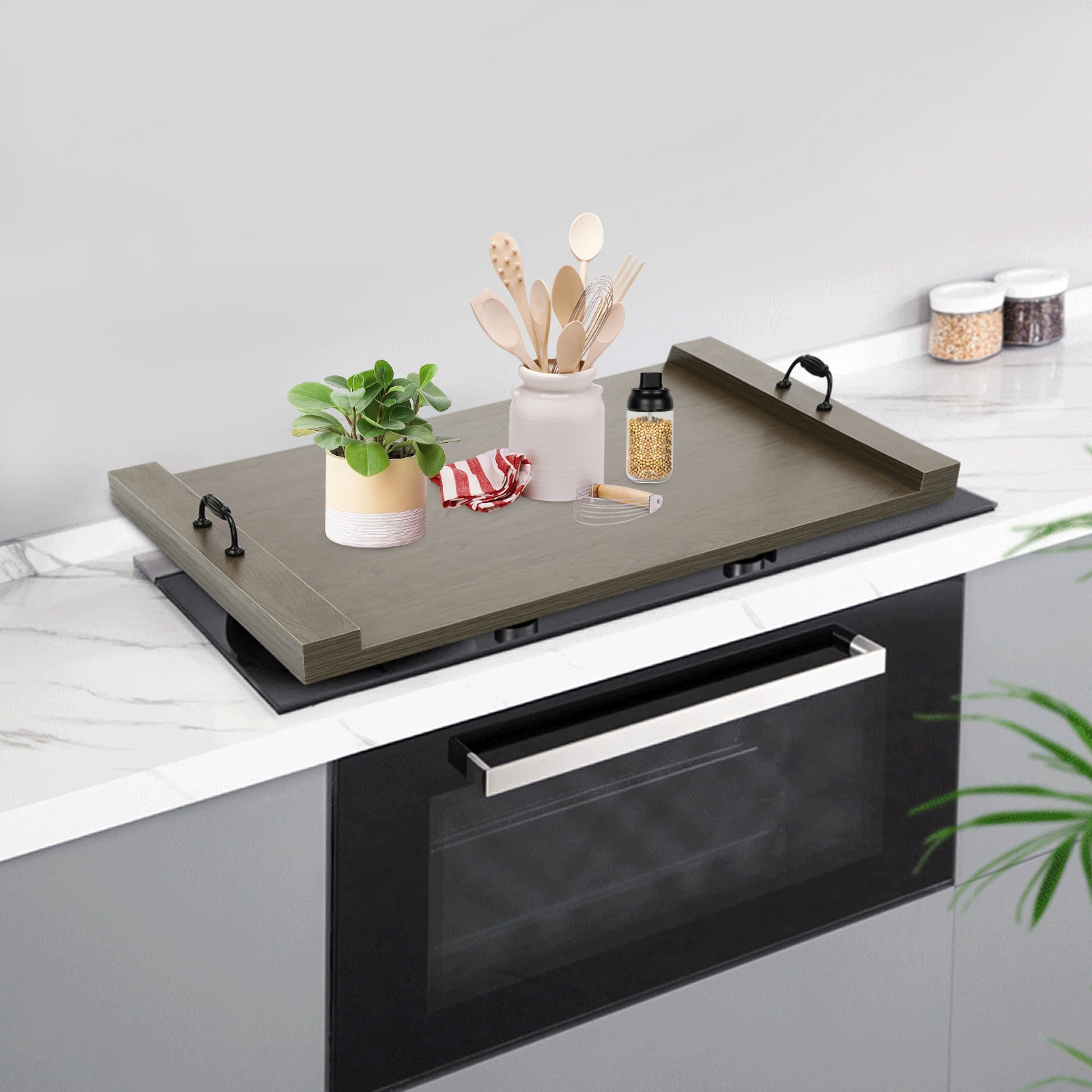 Wood Noodle Board Stove Top Cover With Handles,Counter Space Top Cover Farmhouse Decorative Wooden Tray For Kitchen (Grey)
Wood Noodle Board Stove Top Cover With Handles,Counter Space Top Cover Farmhouse Decorative Wooden Tray For Kitchen (Grey)
