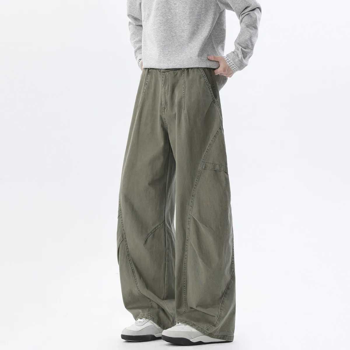 Men Vintage Brown Wide Leg Cargo Pants Men Casual Baggy Trousers Diagonal Stitching Streetwear Fashion Loose Straight Fit Pants
Men Vintage Brown Wide Leg Cargo Pants Men Casual Baggy Trousers Diagonal Stitching Streetwear Fashion Loose Straight Fit Pants