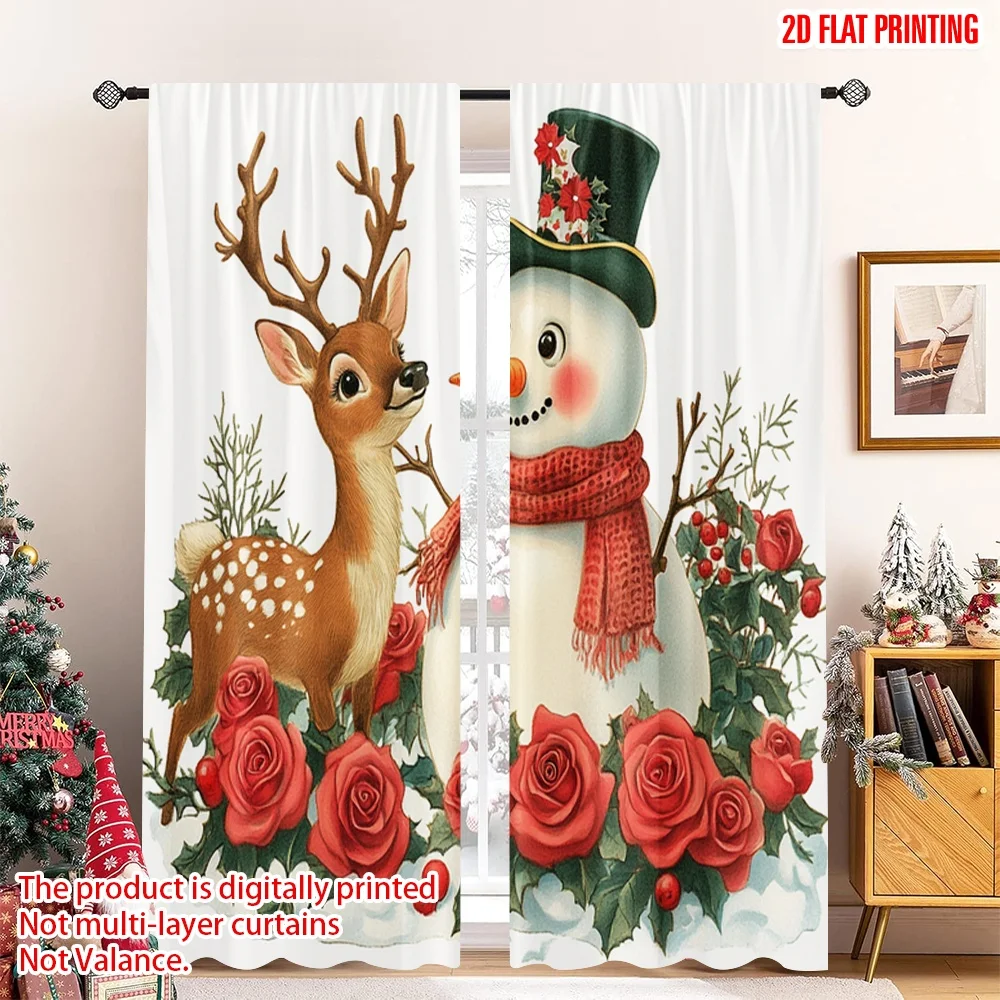 2pcs 2D flat printing Merry Christmas Popular Curtains Cute Snowman Deer Roses Polyester Without Electricity Party & Holiday
2pcs 2D flat printing Merry Christmas Popular Curtains Cute Snowman Deer Roses Polyester Without Electricity Party & Holiday
