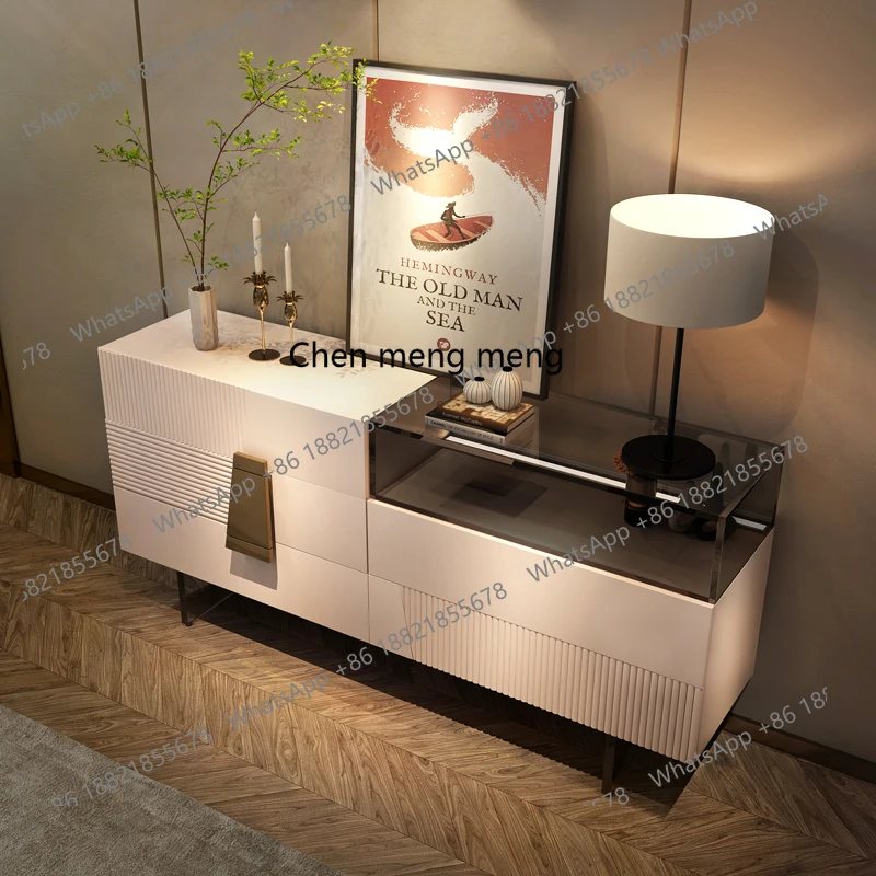 Italian light luxury chest, modern high-end villa, living room, entrance cabinet, master bedroom with lamp, glass locker
Italian light luxury chest, modern high-end villa, living room, entrance cabinet, master bedroom with lamp, glass locker
