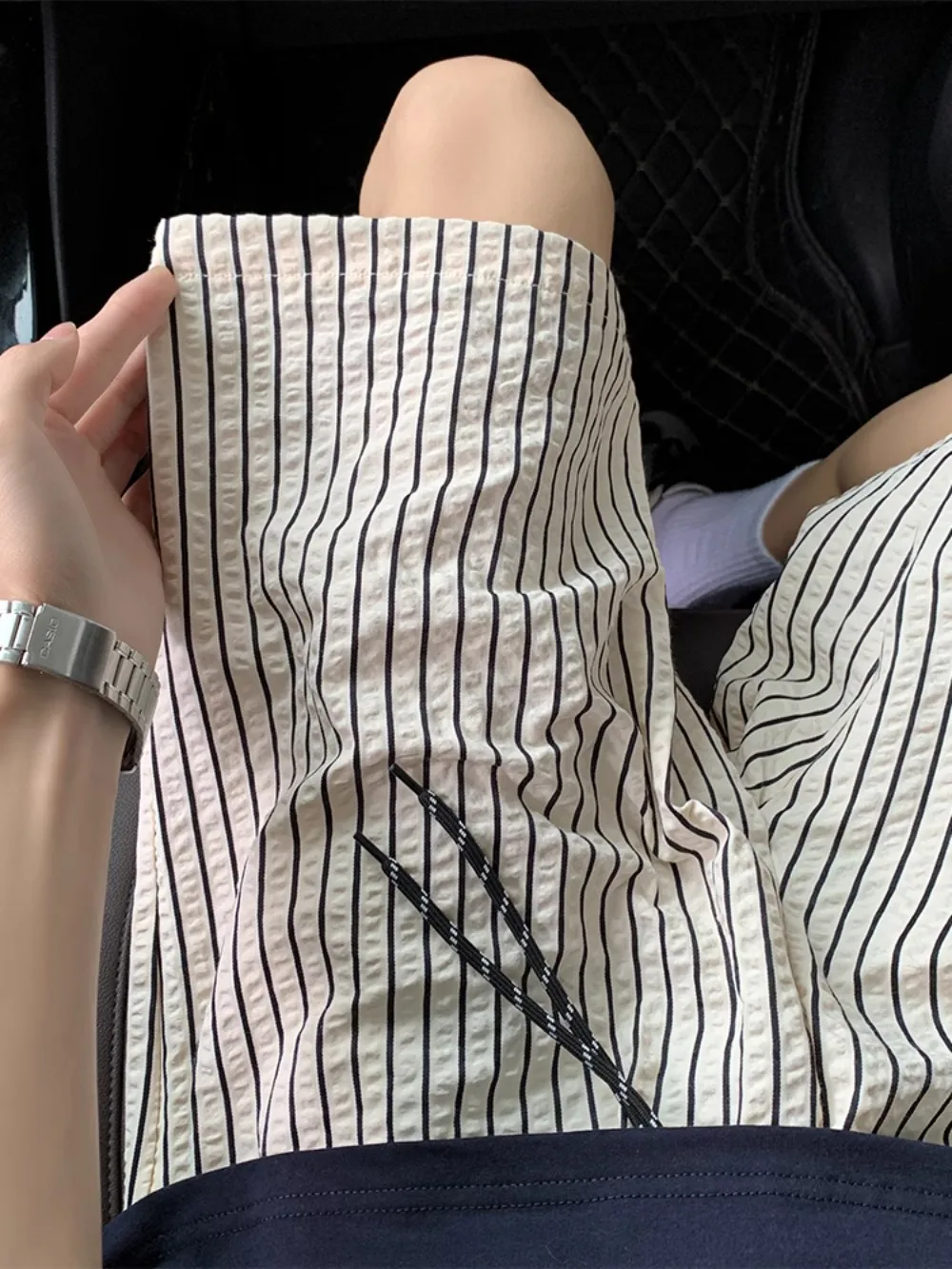 Texture Contrast Color Stripe Men's orts Summer American Casual Qui Dry Thin Five-Quarter Pants CleanFit Slim Fit mid Waist
Texture Contrast Color Stripe Men's orts Summer American Casual Qui Dry Thin Five-Quarter Pants CleanFit Slim Fit mid Waist