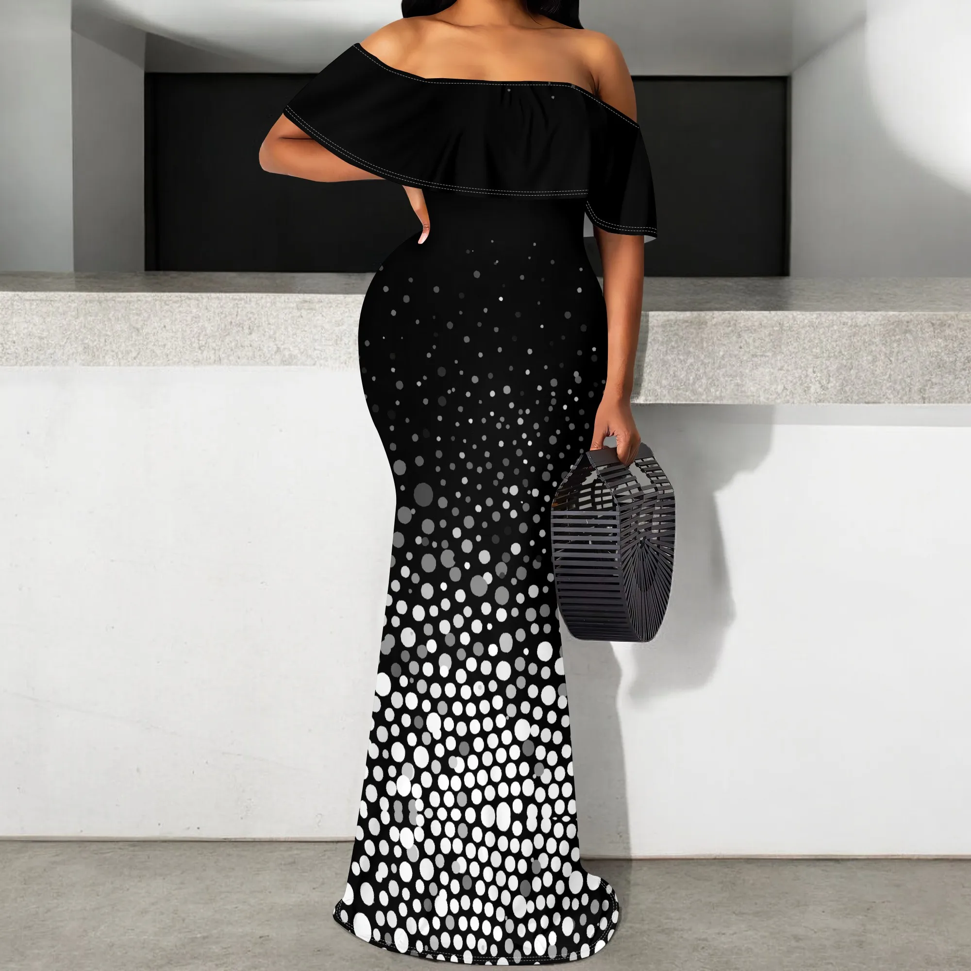 Women's Off Shoulder Bodycon Mermaid Dress Ruffle Polka Dot Print Party Gown S-3XL
Women's Off Shoulder Bodycon Mermaid Dress Ruffle Polka Dot Print Party Gown S-3XL