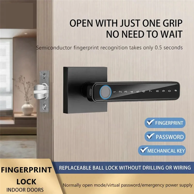 Biometric Fingerprint Smart Home Door Lock Password Electronic Digital Lock Control Black (C) Durable Easy Install
Biometric Fingerprint Smart Home Door Lock Password Electronic Digital Lock Control Black (C) Durable Easy Install