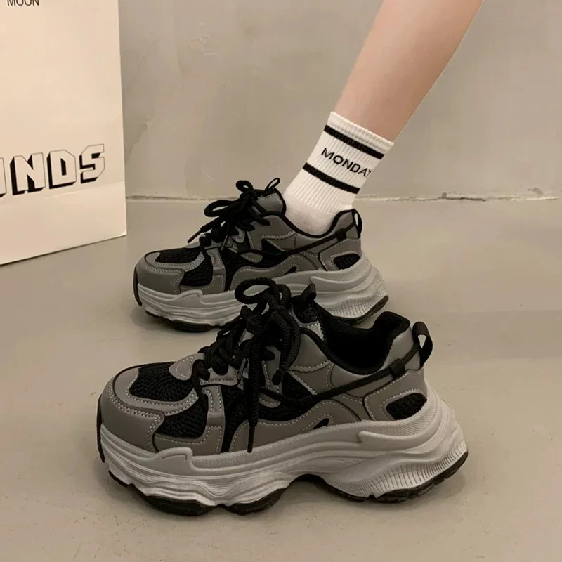 Chunky Platform Sneakers for Women Spring Fashion Thick Sole Vulcanized Shoes Woman Non Slip Mesh Breathable Casual Sports Shoes
Chunky Platform Sneakers for Women Spring Fashion Thick Sole Vulcanized Shoes Woman Non Slip Mesh Breathable Casual Sports Shoes