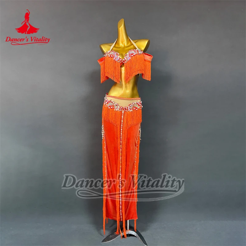 Women Belly Dance Competition Outfits Customized Tassel Bra Sexy Split Long Skirt Oriental Indian Drum Dancing Performance Suit
Women Belly Dance Competition Outfits Customized Tassel Bra Sexy Split Long Skirt Oriental Indian Drum Dancing Performance Suit