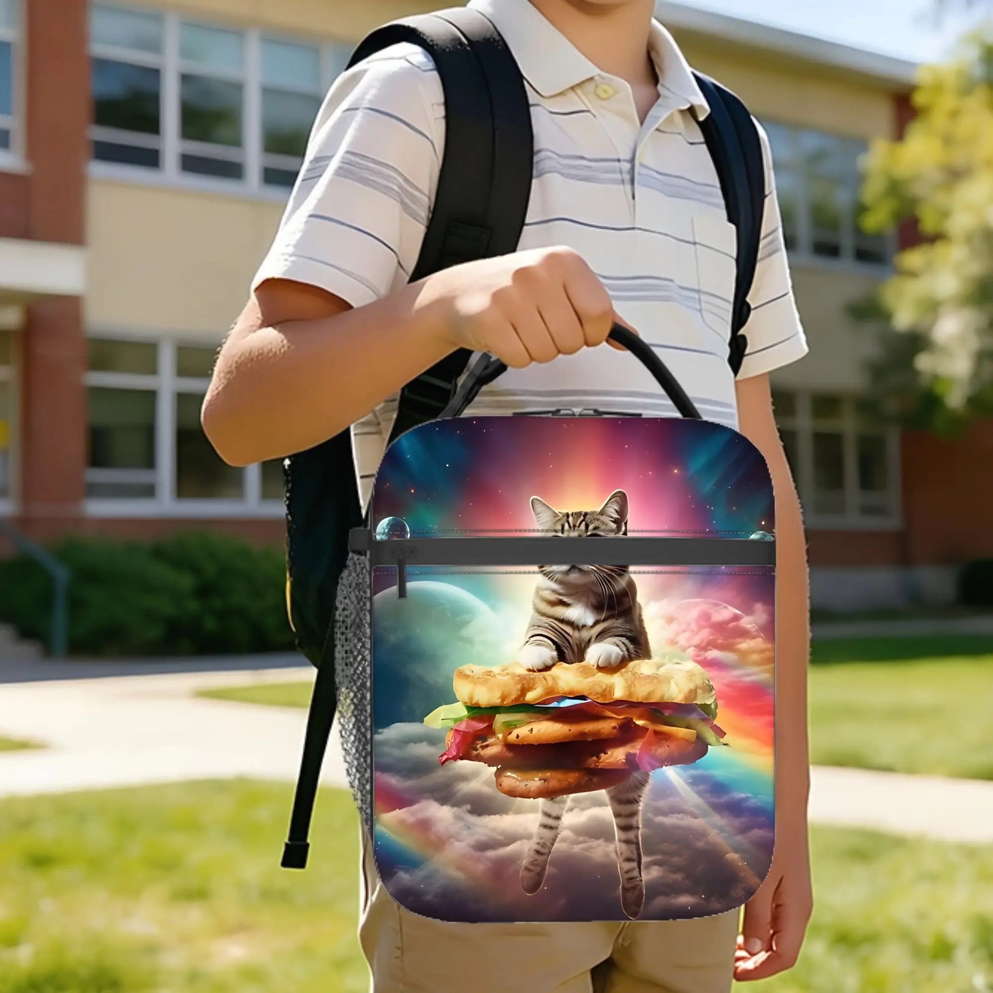 Термосумка для обедов Galaxy Taco Sandwich Cat, большая термосумка для гамбургеров, контейнер для еды Space Cat, термосумка-ланчбокс для девочек и мальчиков
Термосумка для обедов Galaxy Taco Sandwich Cat, большая термосумка для гамбургеров, контейнер для еды Space Cat, термосумка-ланчбокс для девочек и мальчиков